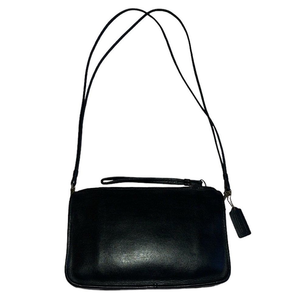 Vintage COACH Y2K Leather BONNIE CASHIN Black Purse double straps No 164-7024 - Picture 5 of 15